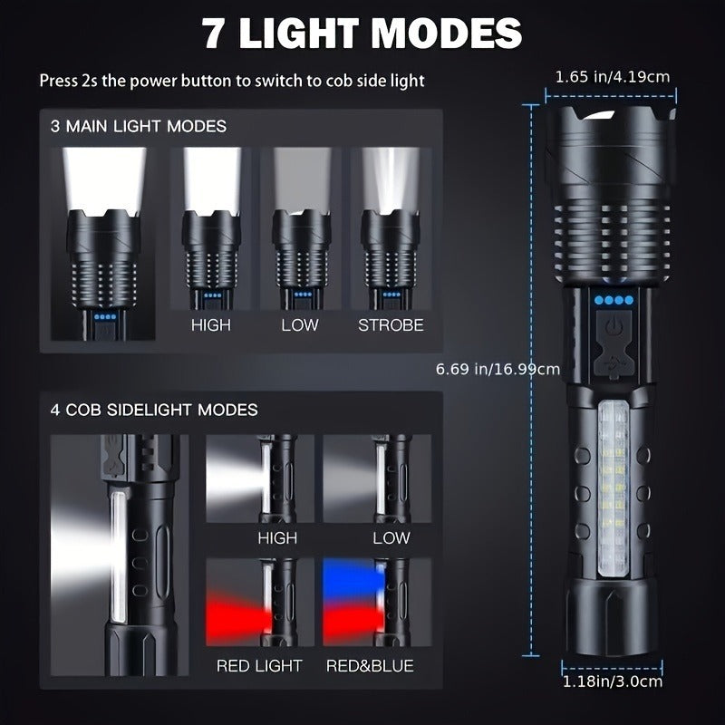 Two Pieces Of A76 Flashlights Handles All Situations Of Outdoor Exploration And Emergency Lighting
