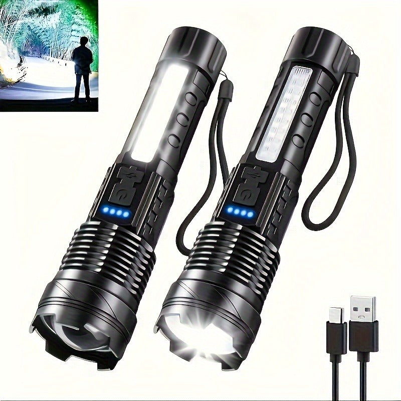 Two Pieces Of A76 Flashlights Handles All Situations Of Outdoor Exploration And Emergency Lighting