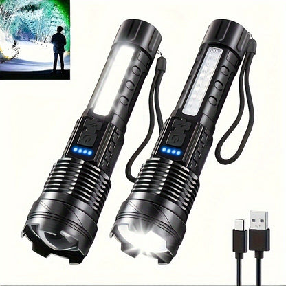 Two Pieces Of A76 Flashlights Handles All Situations Of Outdoor Exploration And Emergency Lighting