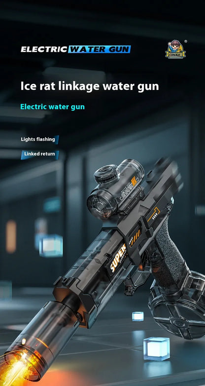LED Lights Electric Water Guns Children Simulated Shooting Recoil Powerful Automatic Water Spray Gun Kids Summer Outdoor Toys